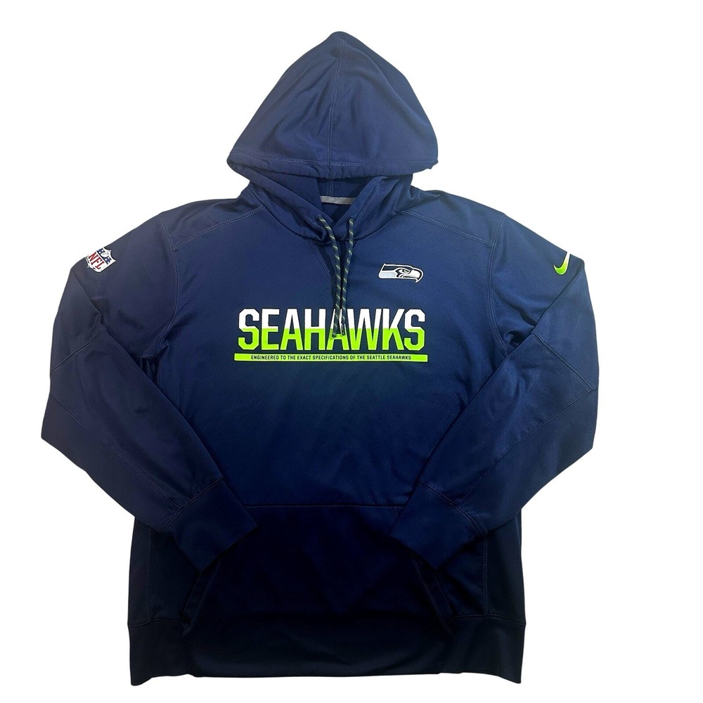 NFL Seahawks Mens  Navy Pullover Hoodie‎ Jacket LS Thermal Size XL?